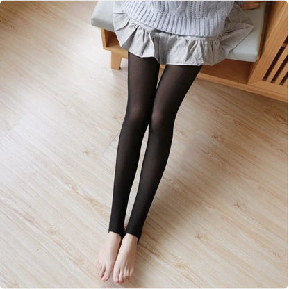 High-Waisted Sheer Fleece-Lined Tights & Leggings